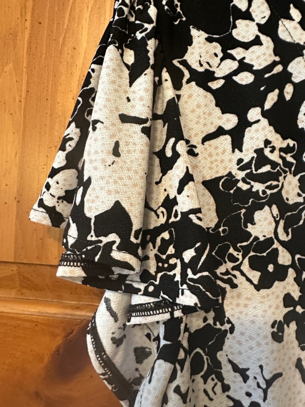 Nine West Black & White Floral Wrap Dress L - Picture 4 of 7